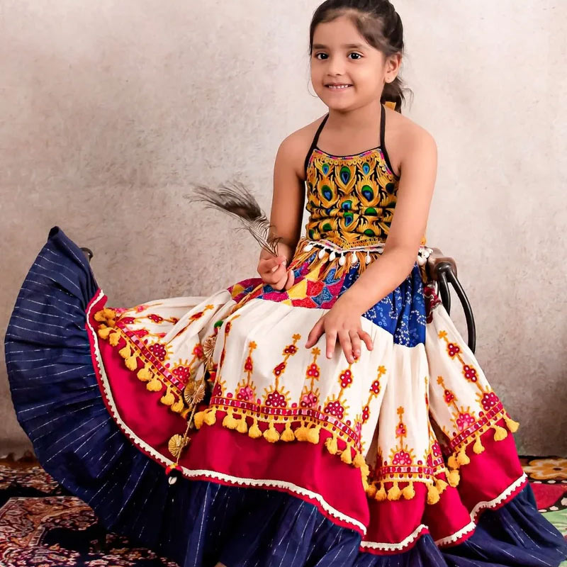 Morpankh Multicolour Chaniya Choli for Girls