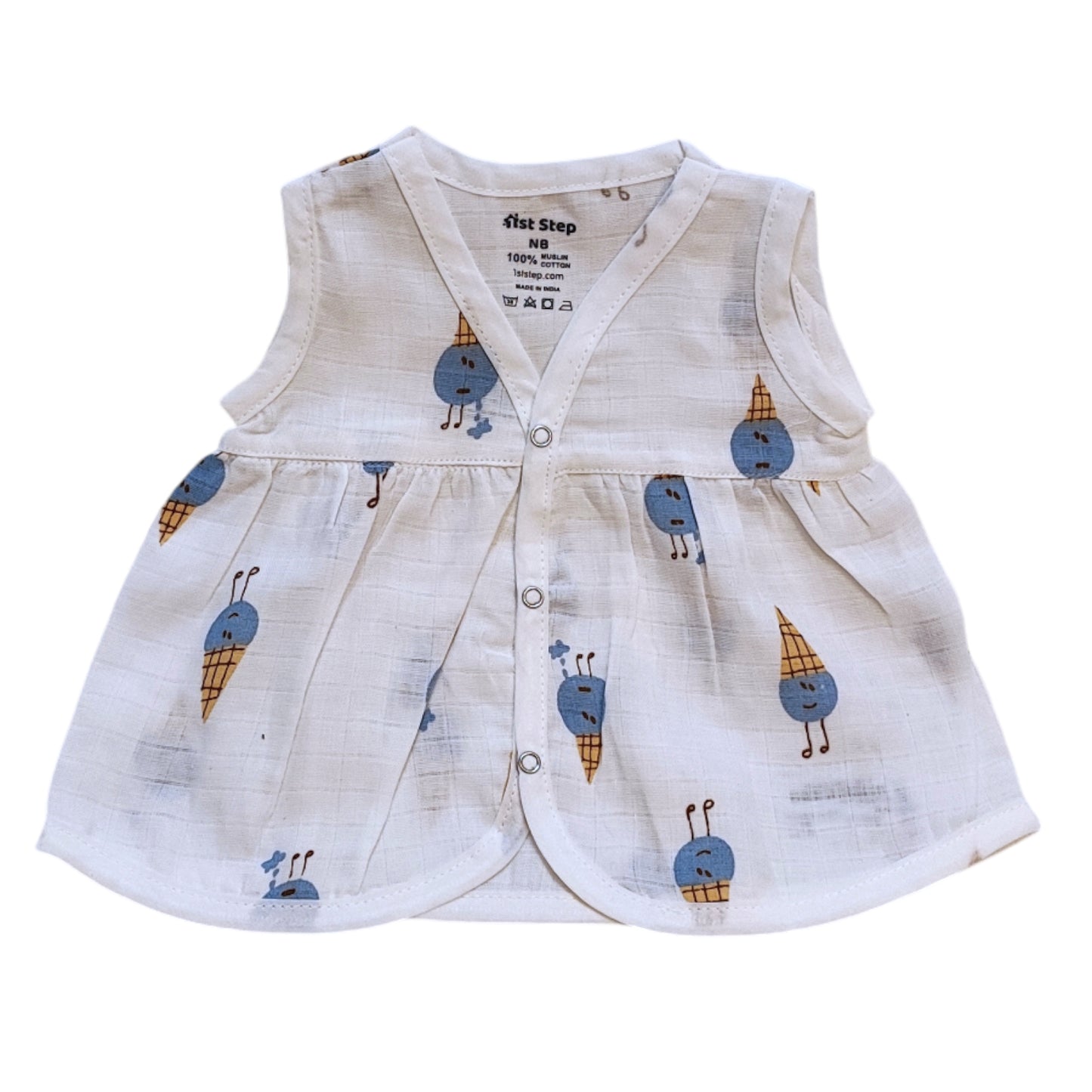 Cotton Muslin Jhabla Frock for a baby girl _set of 4