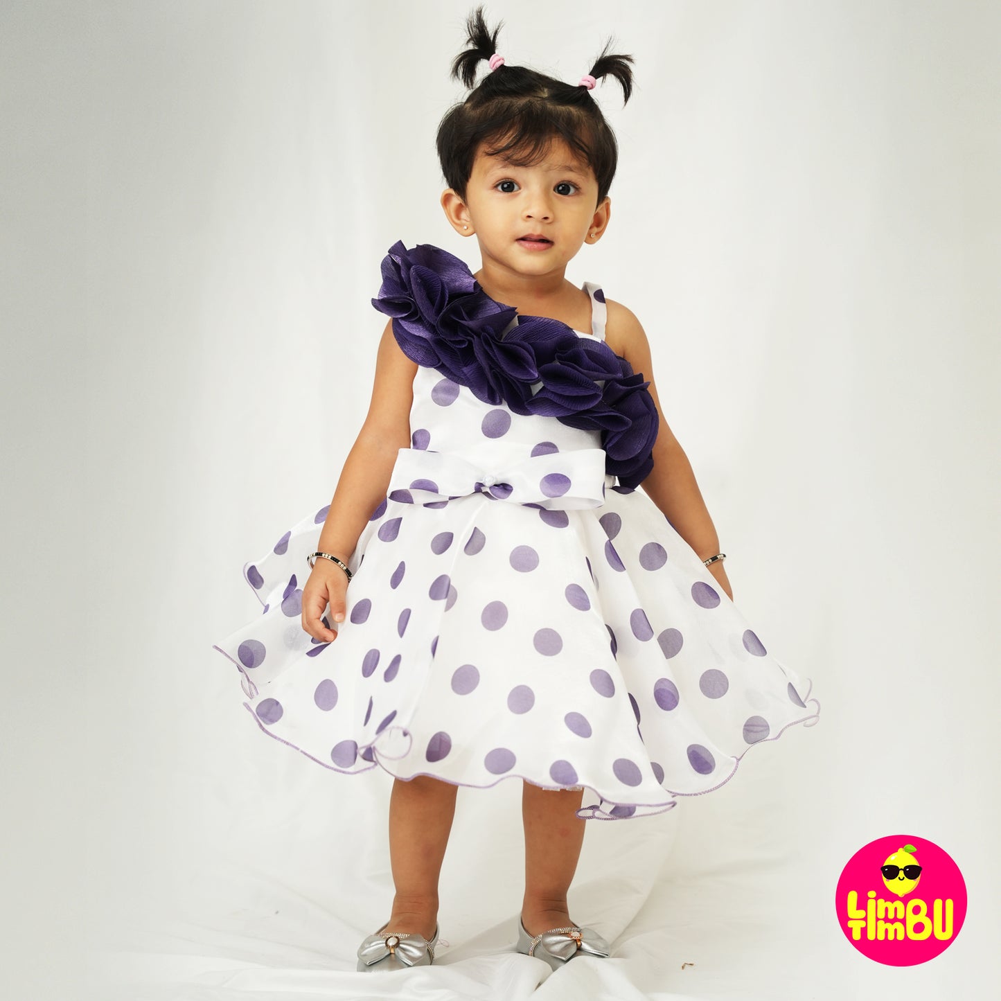 Limbu Timbu -Polka Dots Purple Party Frock