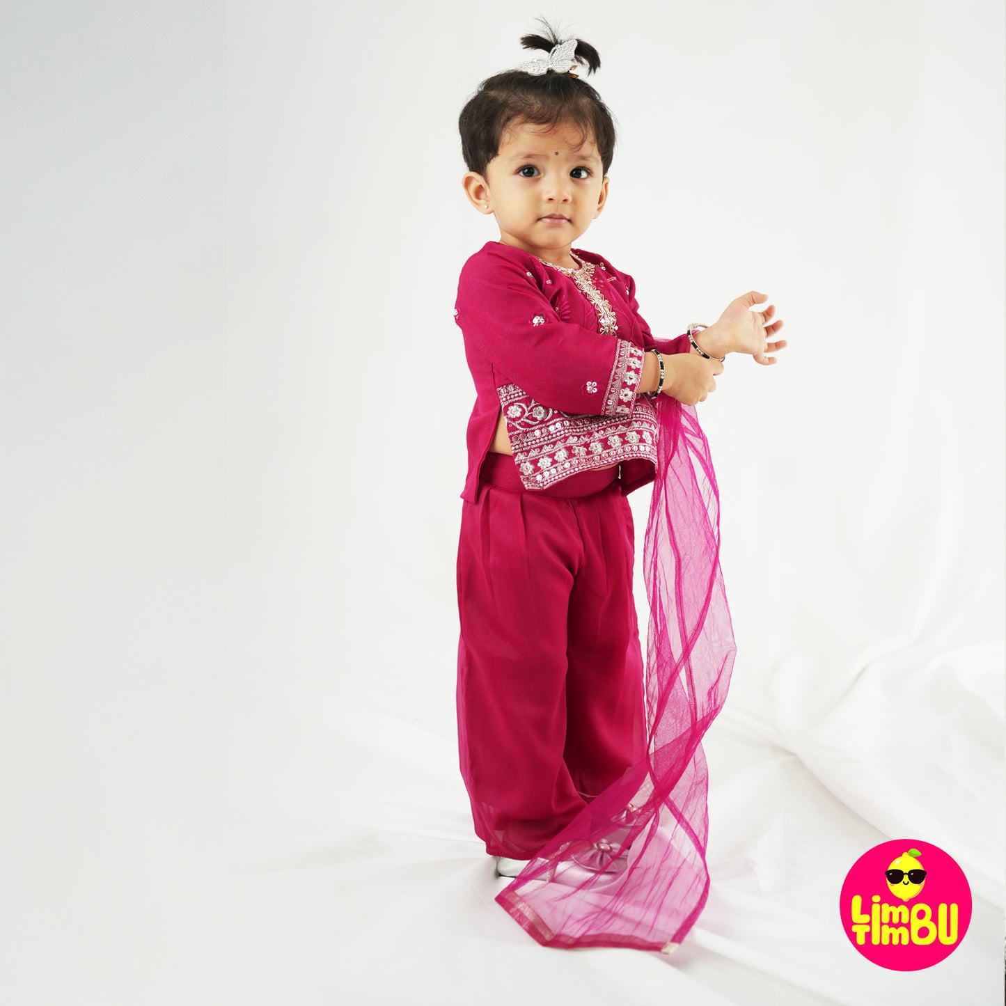 Limbu Timbu -Traditional Palazo Set Rani Pink