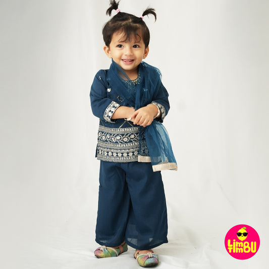 Limbu Timbu -Traditional Palazo Set Deep Blue