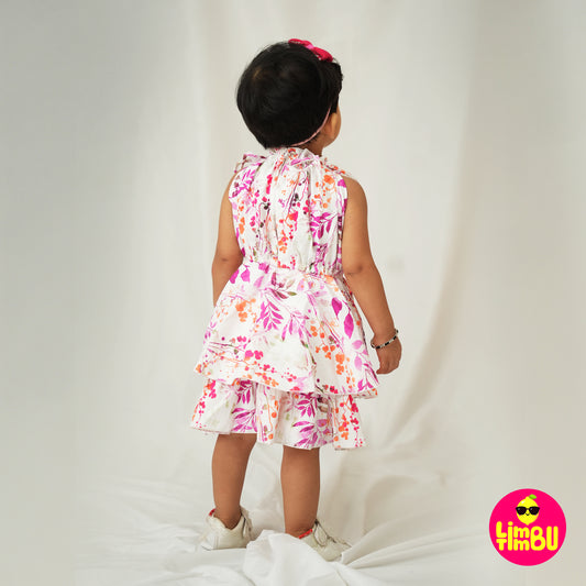 Limbu Timbu- Floral Print Casual Frock- Wine