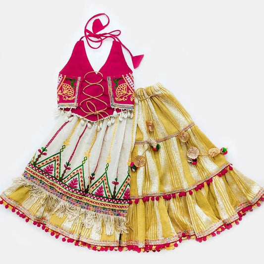 Methi Yellow Maharani Baby Girl Chaniya Choli