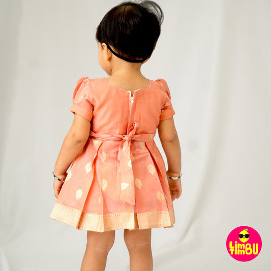 Limbu Timbu - Peach Traditional Tissue Frock