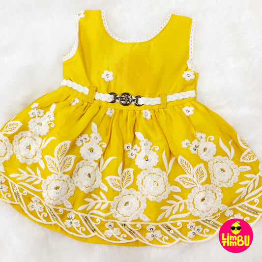 1458 Cotton Frock - Yellow