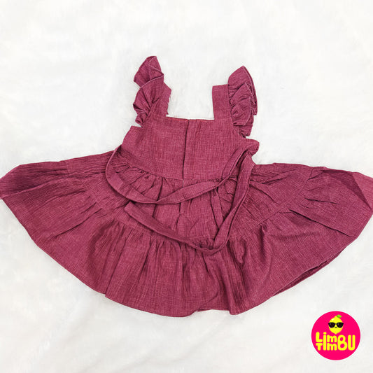 1467 Cotton Frock - Wine