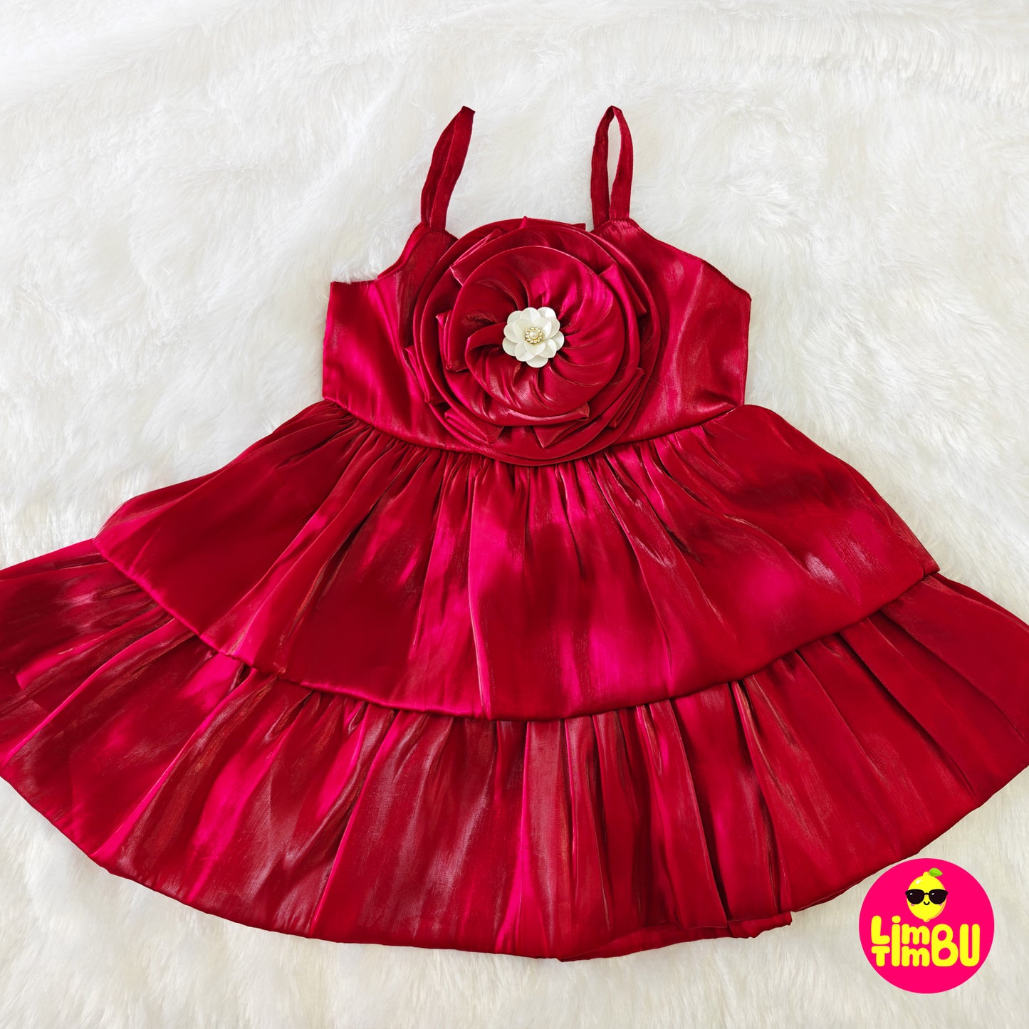 Limbu Timbu - Sleeveless Party Frock Red