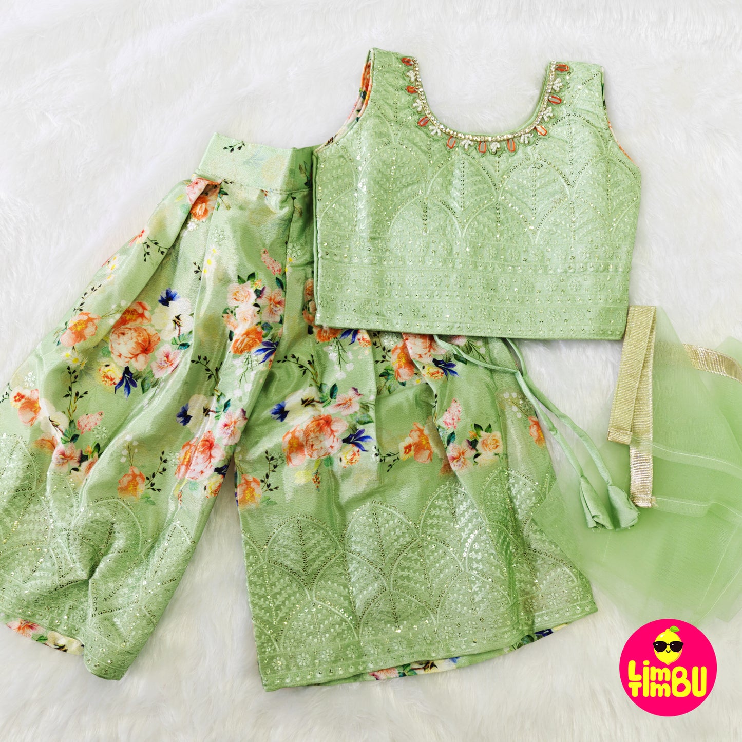 Limbu Timbu -Traditional Palazo Set Pista