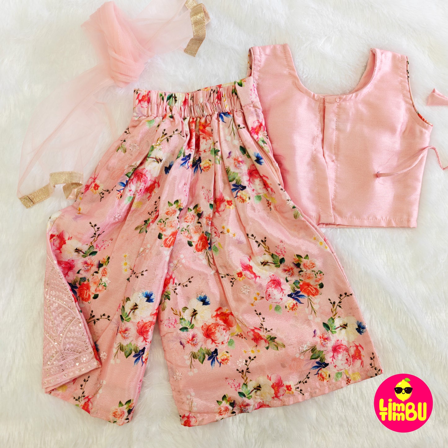 Limbu Timbu -Traditional Palazo Set Baby Pink