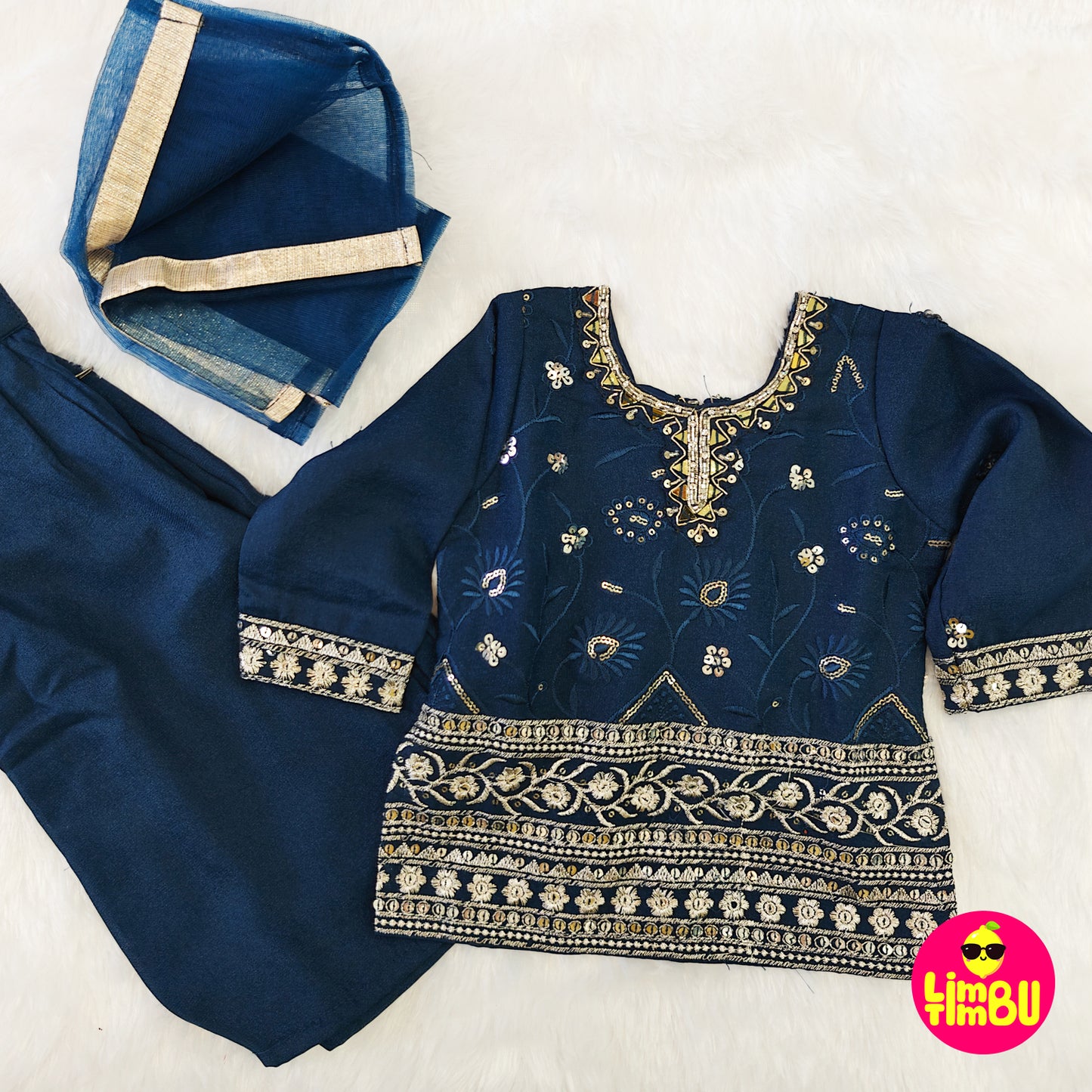 Limbu Timbu -Traditional Palazo Set Deep Blue