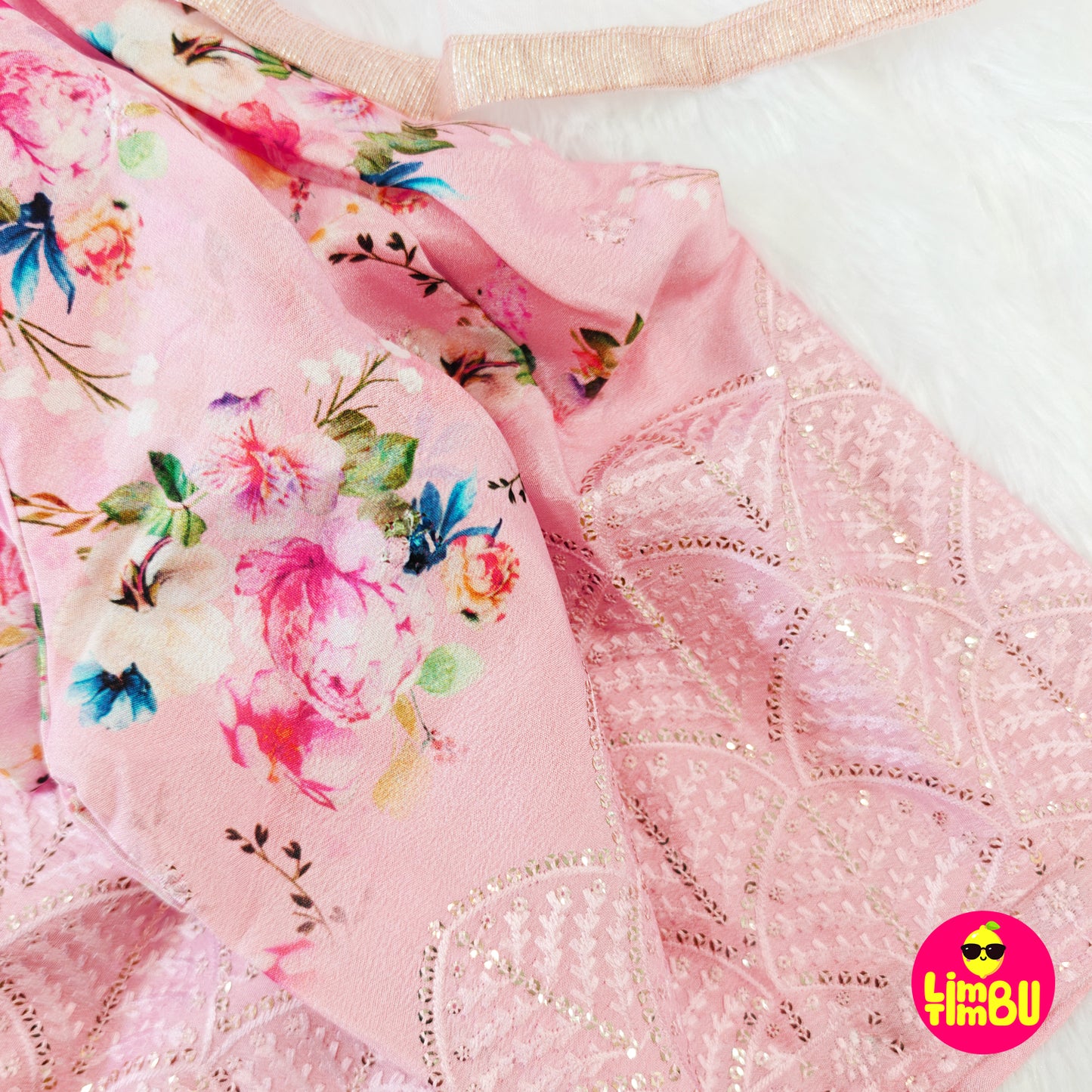 Limbu Timbu -Traditional Palazo Set Baby Pink