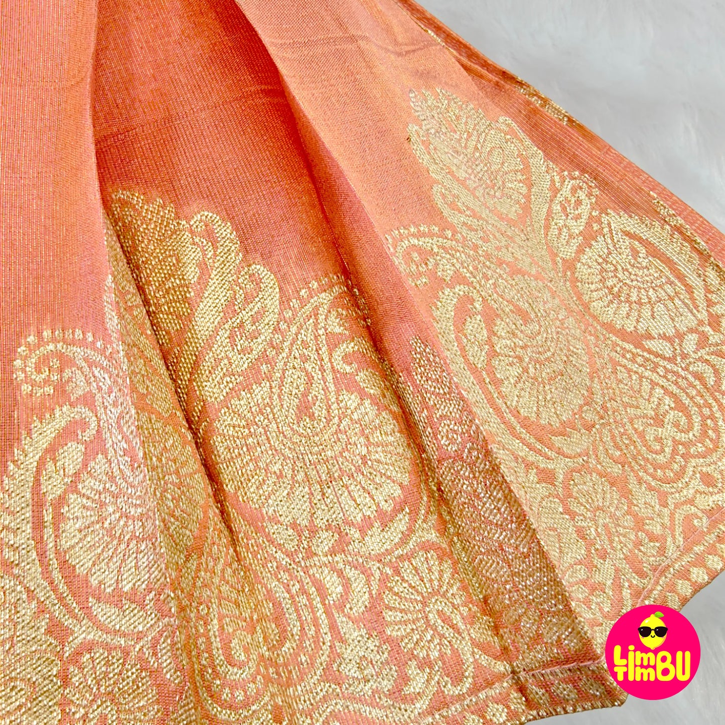 Limbu Timbu - Peach Traditional Tissue Frock