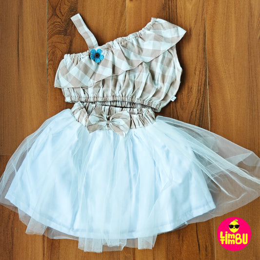 KF2013 Net skirt top-Coffee