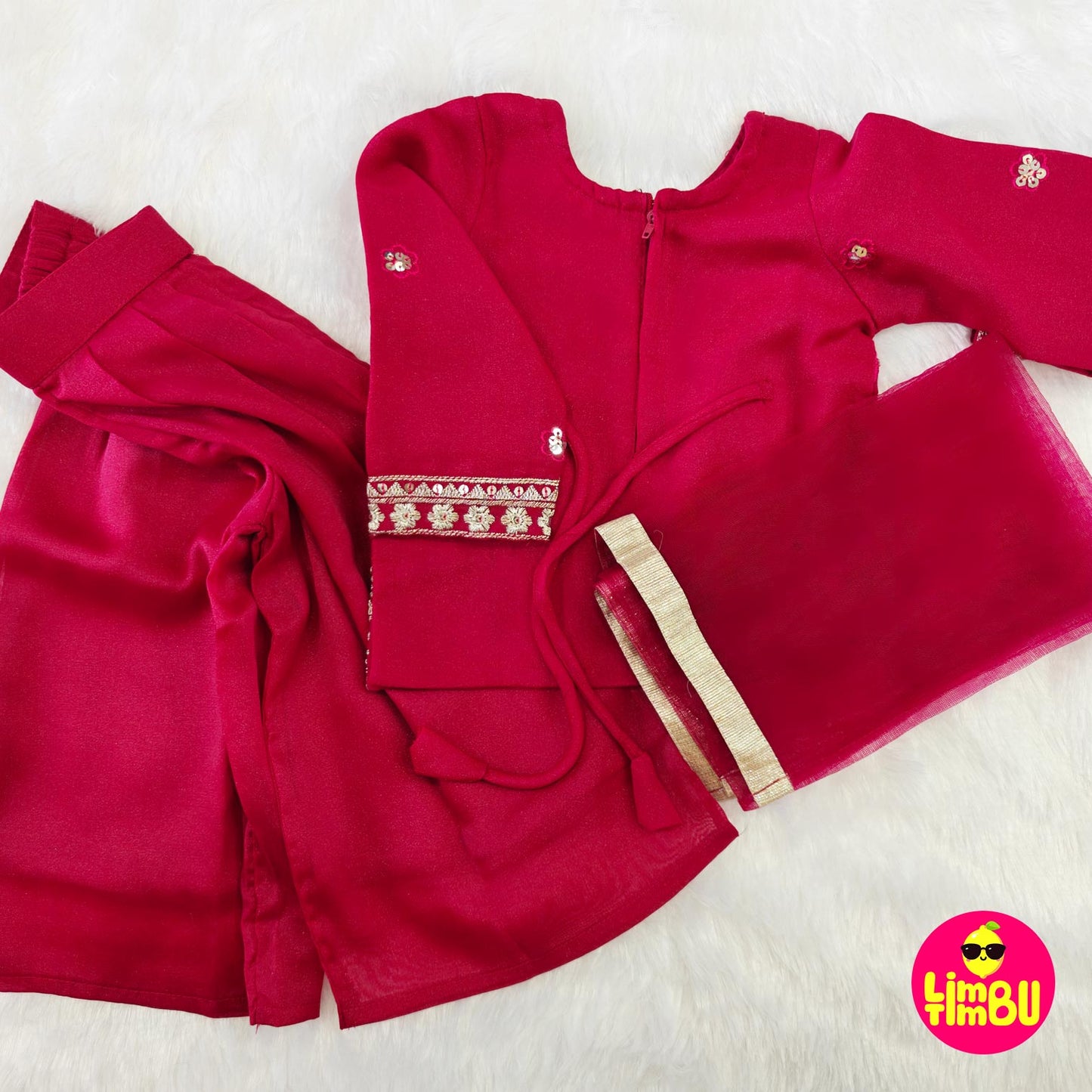 Limbu Timbu -Traditional Palazo Set Rani Pink