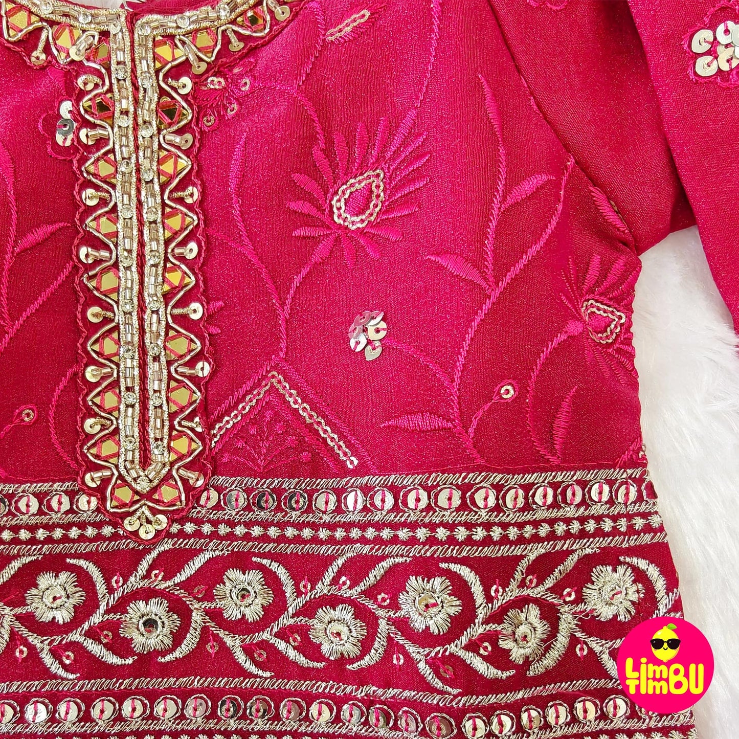 Limbu Timbu -Traditional Palazo Set Rani Pink