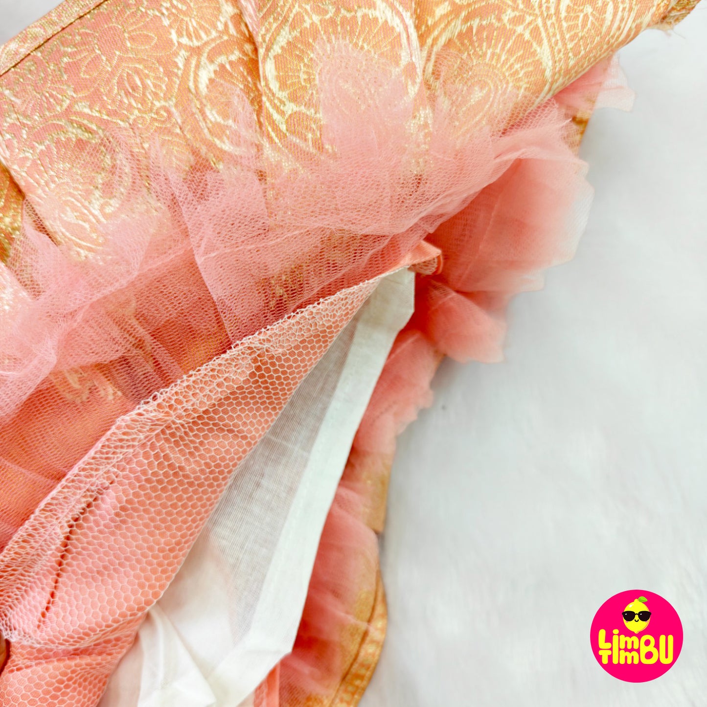 Limbu Timbu - Peach Traditional Tissue Frock