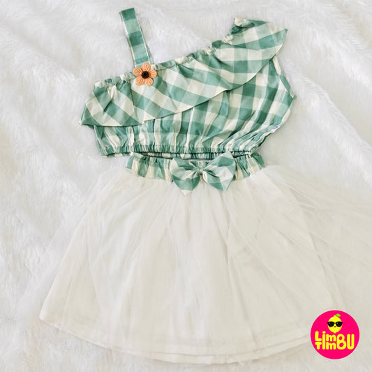 KF2013 Net skirt top-Green