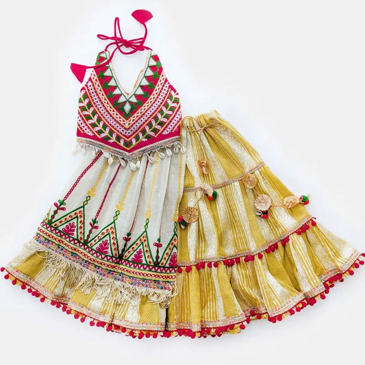 Methi Yellow Maharani Baby Girl Chaniya Choli