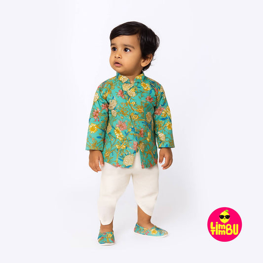 Limbu Timbu -Traditional Printed Pista Kurta Set