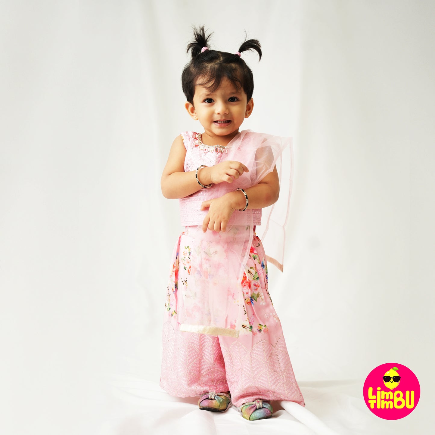 Limbu Timbu -Traditional Palazo Set Baby Pink
