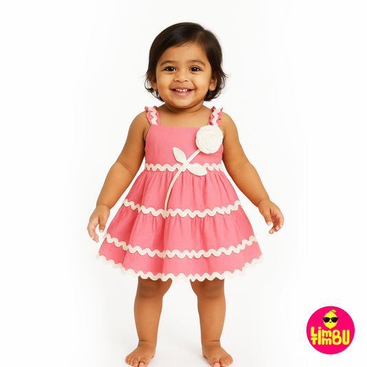 1473 Cotton Frock - Pink