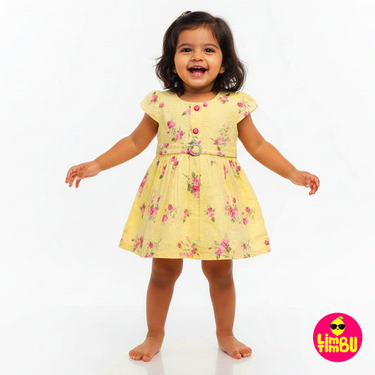 626 Cotton Frock- Yellow