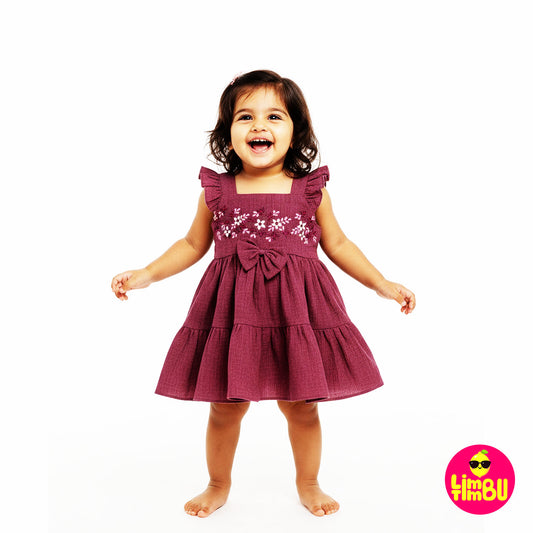 1467 Cotton Frock - Wine