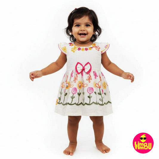 1427 White Frock - Rani