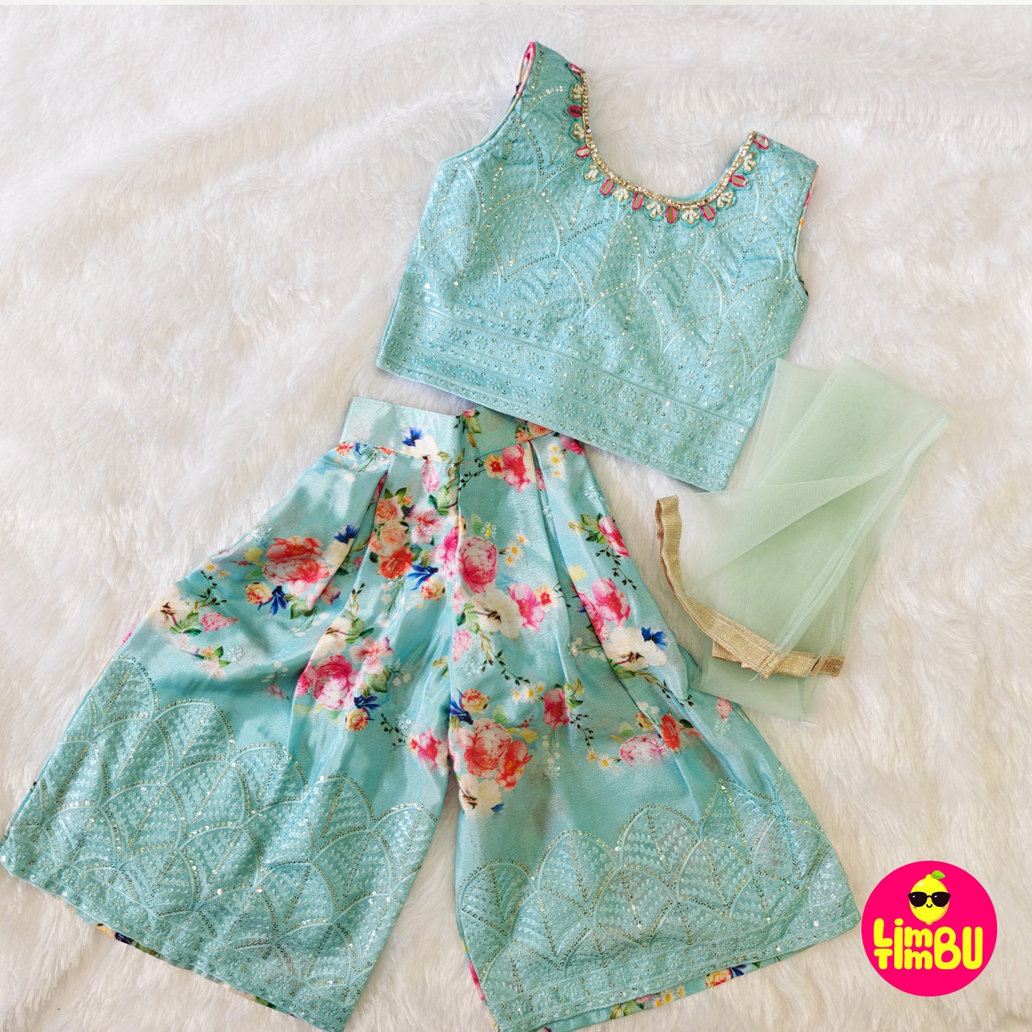 Limbu Timbu -Traditional Palazo Set Sky Blue
