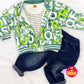 Limbu Timbu - Loose Fit Green Printed Casual 3 pc Set for boy