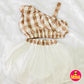 KF2013 Net skirt top-Coffee