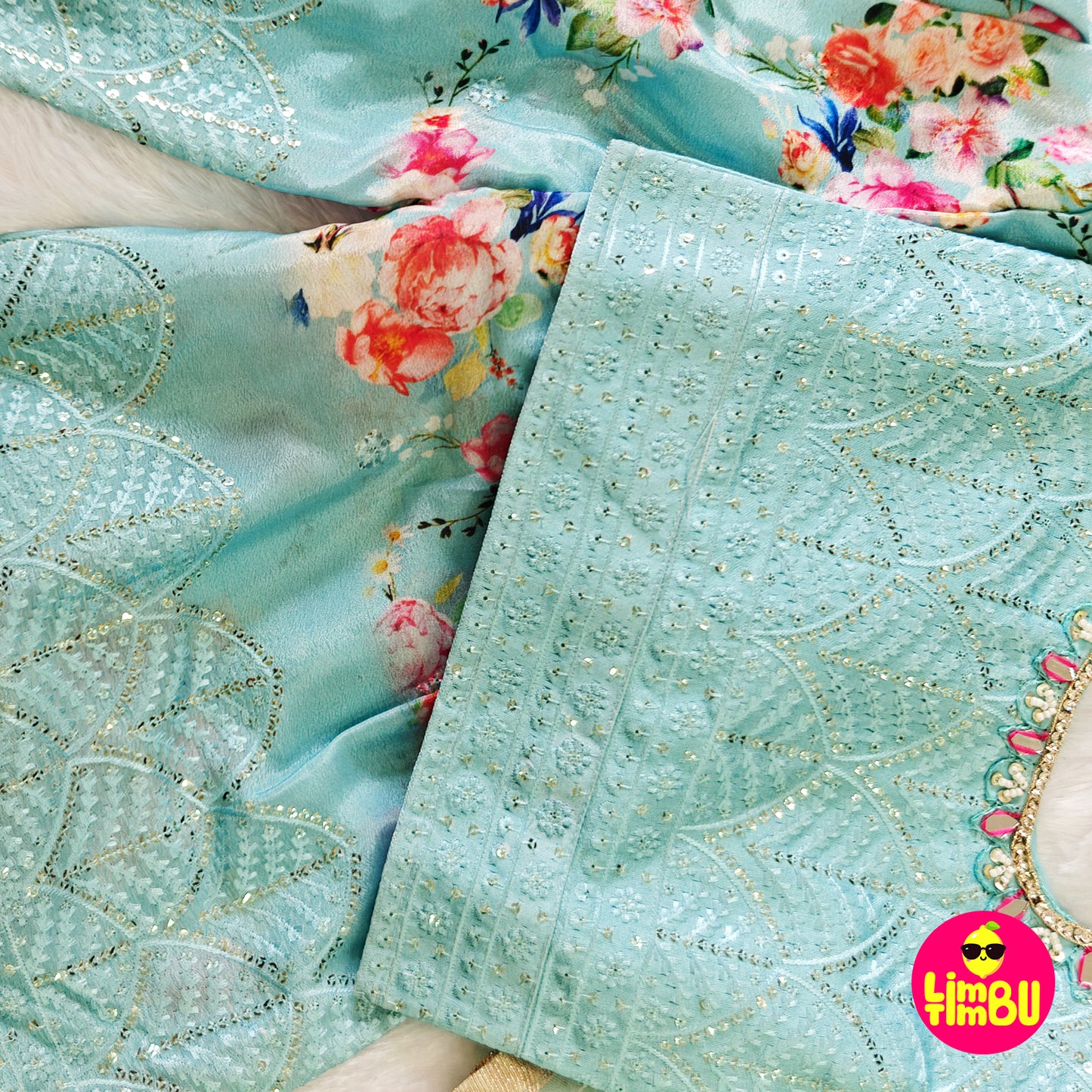 Limbu Timbu -Traditional Palazo Set Sky Blue