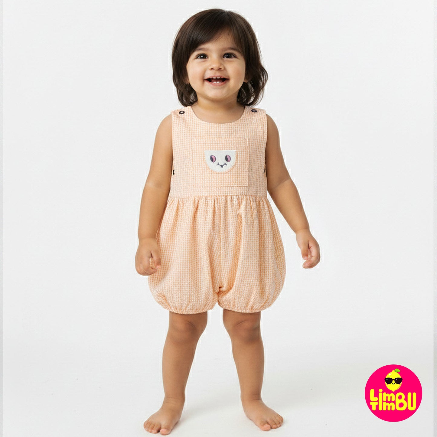 K937 romper dress for girl- Peach