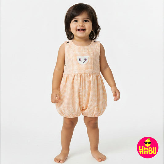K937 romper dress for girl- Peach