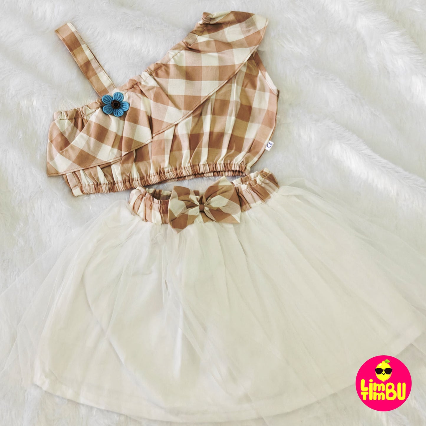 KF2013 Net skirt top-Coffee