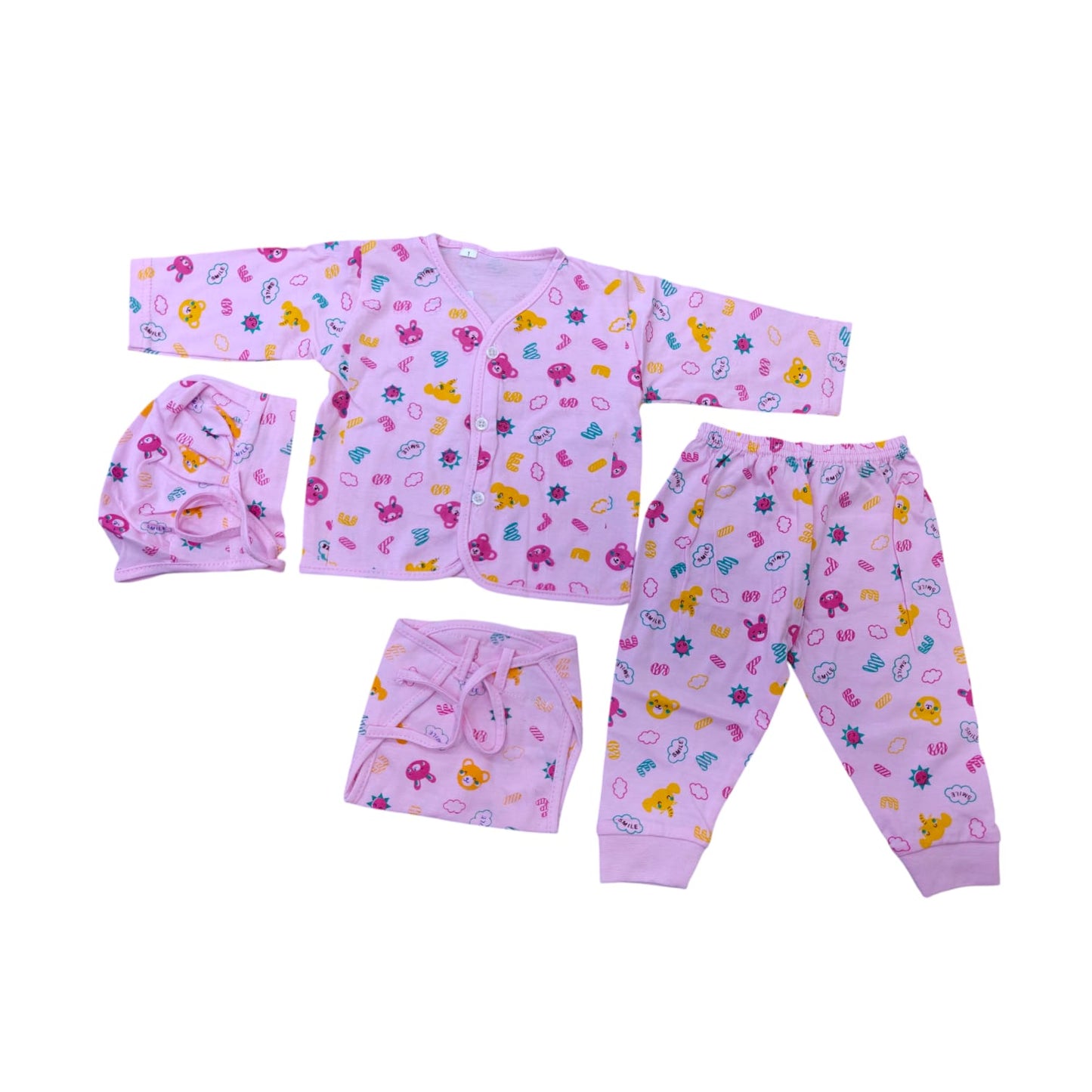 Soft Hosiery Cotton New born Baby 4pc set