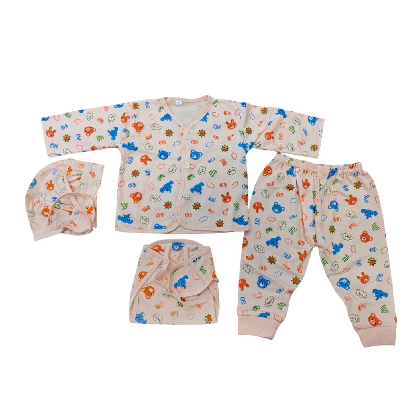 Soft Hosiery Cotton New born Baby 4pc set